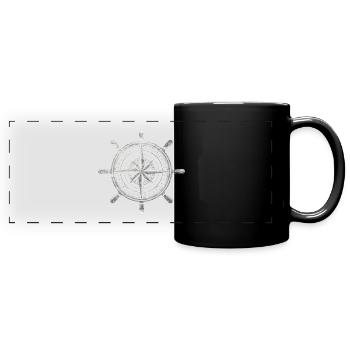 Compass grunge - Full Colour Panoramic Mug - black - Front
