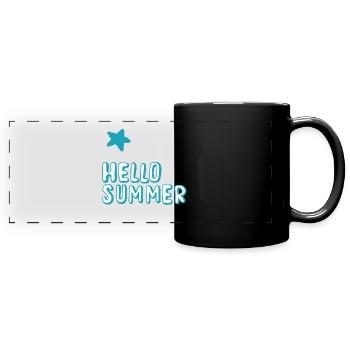 Hello Summer - Full Colour Panoramic Mug - black - Front
