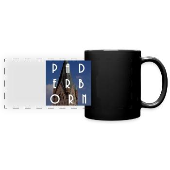 Paderborn - Panorama-Tasse farbig - Schwarz - Vorne