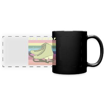 Schlittschuh Eiskunstlauf Eisbahn Winter Sport - Panorama-Tasse farbig - Schwarz - Vorne