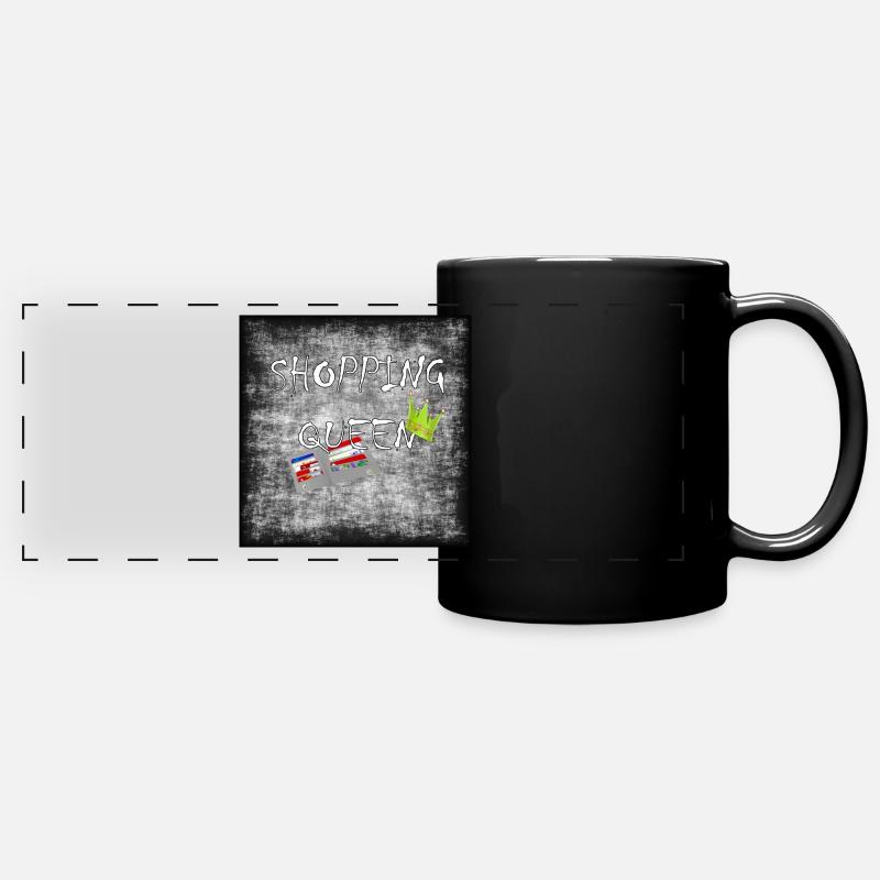 Shopping queen - Full Colour Panoramic Mug - black