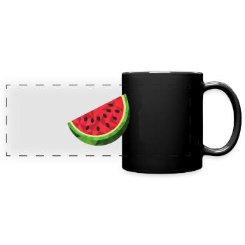 Pastèque pastèque - Mug panoramique uni - noir - Devant