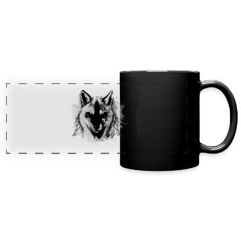 wolf - Full Colour Panoramic Mug - black - Front