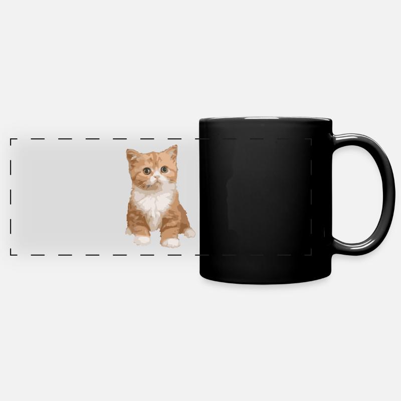chat - chat - Mug panoramique uni - noir