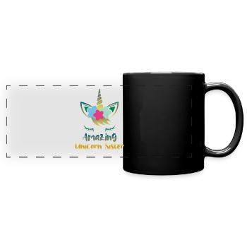 Amazing Unicorn Sister Funny Family T-Shirt - Panorama-Tasse farbig - Schwarz - Vorne