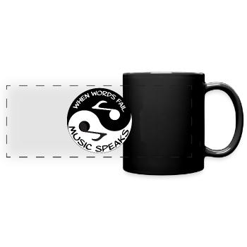 Yin Yang - Panorama-Tasse farbig - Schwarz - Vorne