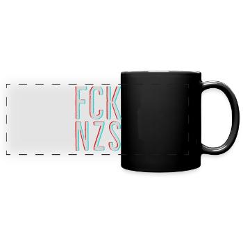 FCK NZS AFD NAZIS TIK TOK 3D Effect RED BLUE - Full Colour Panoramic Mug - black - Front