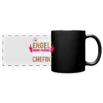liebste beste Chefin Spruch Vorgesetzte Geschenk - Panorama-Tasse farbig - Schwarz - Vorne