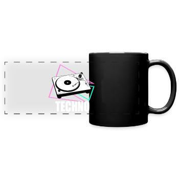 Techno-Decks - Panorama-Tasse farbig - Schwarz - Vorne