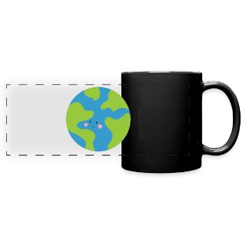 Erde - Panorama-Tasse farbig - Schwarz - Vorne