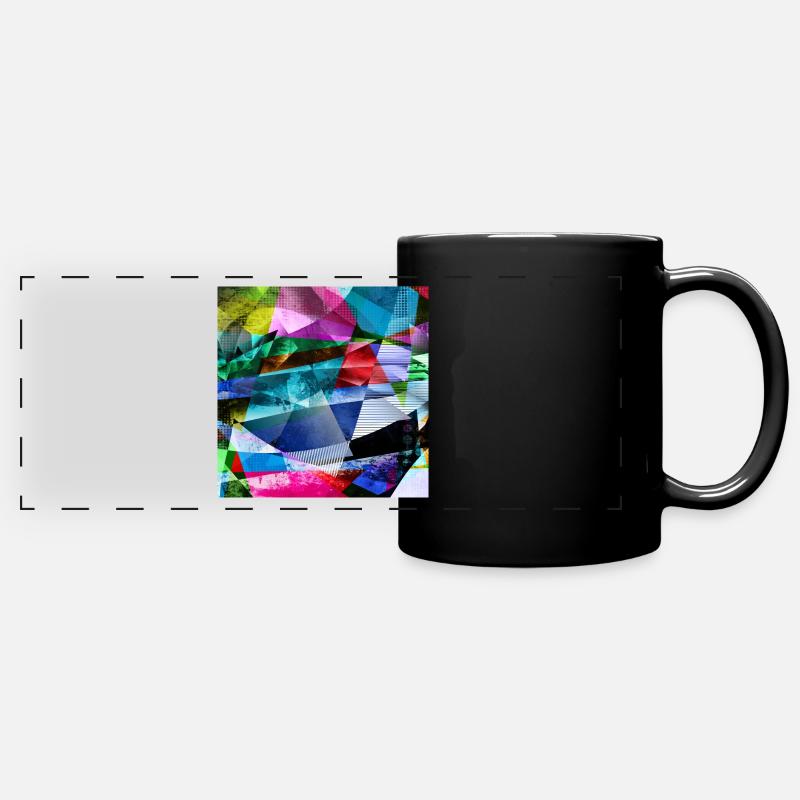 Kaléidoscope polygonal - Mug panoramique uni - noir