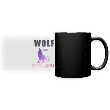 Spiritual Animals Wolf is my spirit Animal Gift - Panorama-Tasse farbig - Schwarz - Vorne