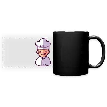 cuisinier - Mug panoramique uni - noir - Devant