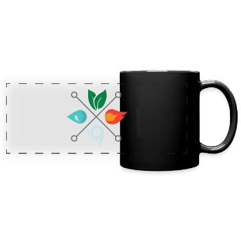 Symbol Four Elements Earth Air Air Fire Water - Full Colour Panoramic Mug - black - Front