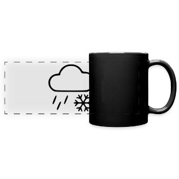 Pluie neige - Mug panoramique uni - noir - Devant