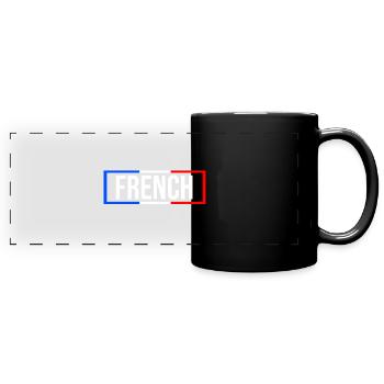 France flag blue white red - Full Colour Panoramic Mug - black - Front