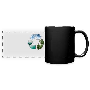 Recycle Terre - Mug panoramique uni - noir - Devant