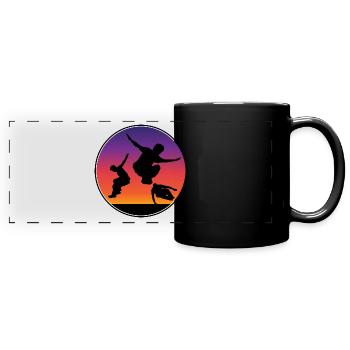 Parkour Extremsportler Parcouring Extremsport - Panorama-Tasse farbig - Schwarz - Vorne