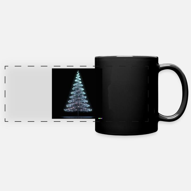 Modern Christmas Tree - Full Colour Panoramic Mug - black