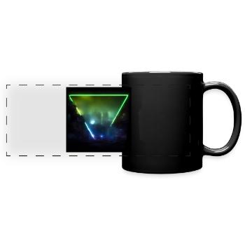Triangle dystopian cityscape of futuristic tokio - Full Colour Panoramic Mug - black - Front