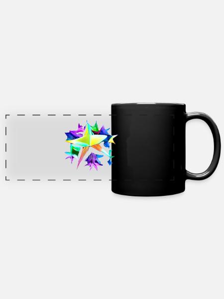 Star colorful - Full Colour Panoramic Mug - black