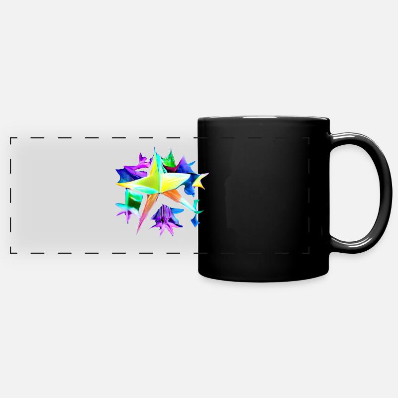 Star colorful - Full Colour Panoramic Mug - black