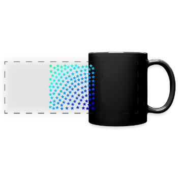 Étoile vert turquoise bleu idée cadeau - Mug panoramique uni - noir - Devant