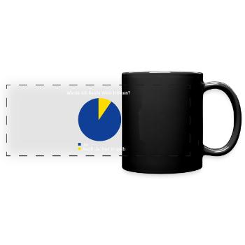 Wein trinken Alk Weißwein Geschenk Geschenkidee - Panorama-Tasse farbig - Schwarz - Vorne