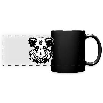 Wildschwein Wildschweine Keiler Eber Design - Panorama-Tasse farbig - Schwarz - Vorne