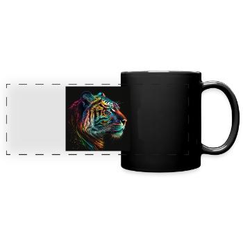 Rainbow Roar - Panorama-Tasse farbig - Schwarz - Vorne