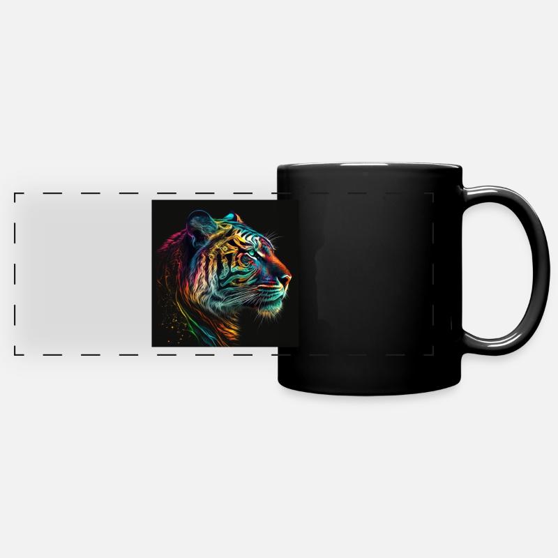 Rainbow Roar - Panorama-Tasse farbig - Schwarz