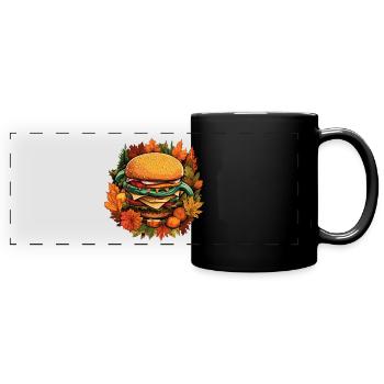 Herbst Hamburger Bunte Blätter - Panorama-Tasse farbig - Schwarz - Vorne