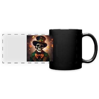 An Irish Skeleton Leprechaun Smiling Halloween - Full Colour Panoramic Mug - black - Front