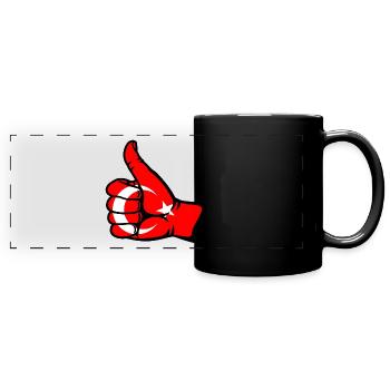 Turkey Flag All Clear Icon - Full Colour Panoramic Mug - black - Front