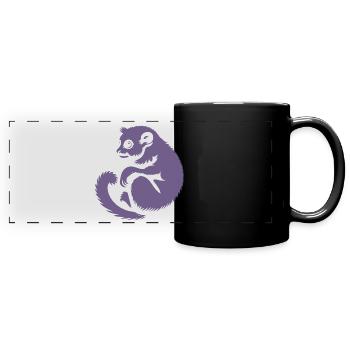 Loris Slowlori Silhouette Säugetier - Panorama-Tasse farbig - Schwarz - Vorne