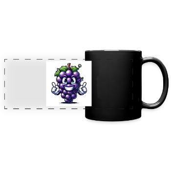 Raisins - Mug panoramique uni - noir - Devant