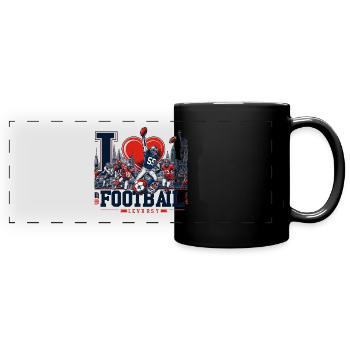I Love Football: - Full Colour Panoramic Mug - black - Front