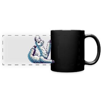 Lama Yoga Alpaka Gymnastik Künstlerisches Turnen - Panorama-Tasse farbig - Schwarz - Vorne