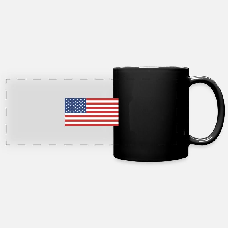 American flag - Full Colour Panoramic Mug - black