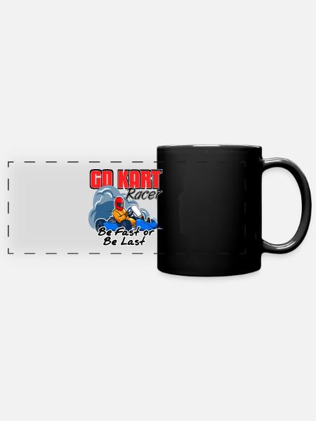 Go Kart - Panorama-Tasse farbig - Schwarz