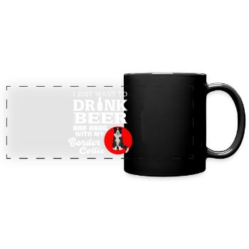 Border Collie - Full Colour Panoramic Mug - black - Front