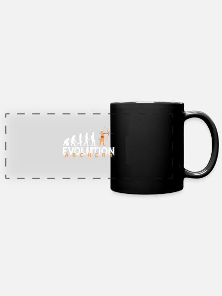Bogenschießen - Panorama-Tasse farbig - Schwarz