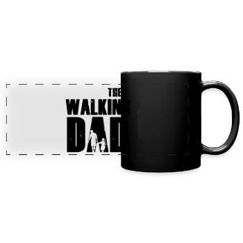 Le papa qui marche - Mug panoramique uni - noir - Devant