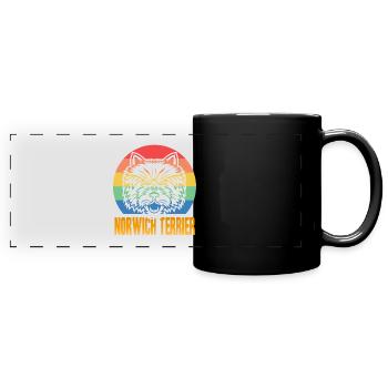 Norwich Terrier - Mug panoramique uni - noir - Devant