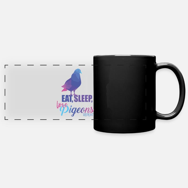Taube - Panorama-Tasse farbig - Schwarz
