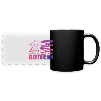 Electrician - Full Colour Panoramic Mug - black - Front