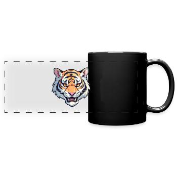 Tiger, Tiger Head - Full Colour Panoramic Mug - black - Front