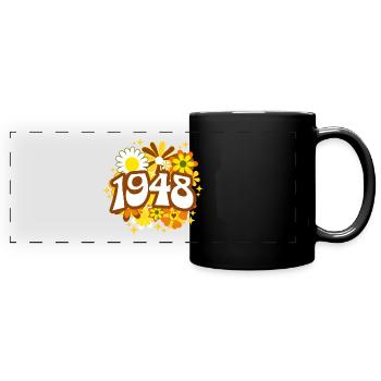 Geburtstagsparty Frau 1948 75 Jahre - Panorama-Tasse farbig - Schwarz - Vorne