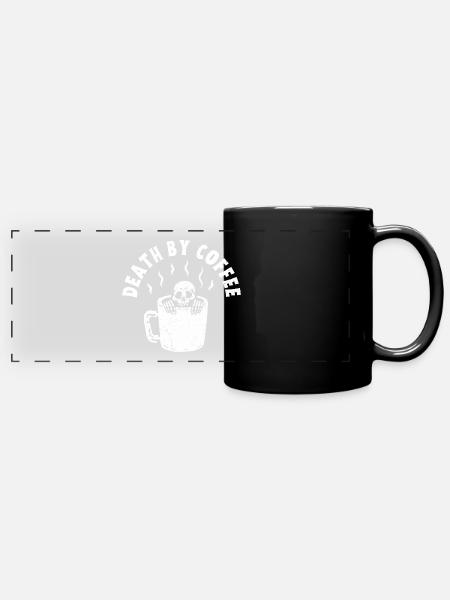Tod durch Kaffee - Panorama-Tasse farbig - Schwarz