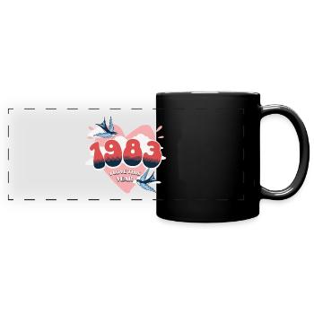 Anniversaire 40 Ans Adore Année De Naissance 1983 - Mug panoramique uni - noir - Devant